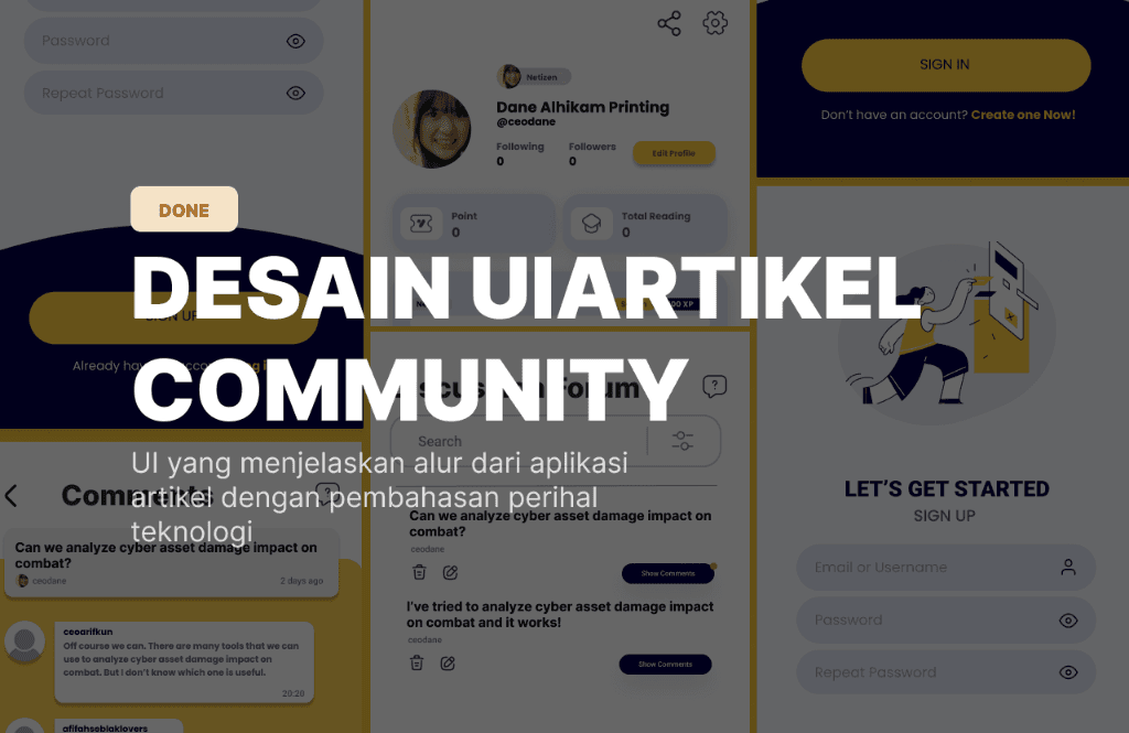 Desain UI Artikel Community
